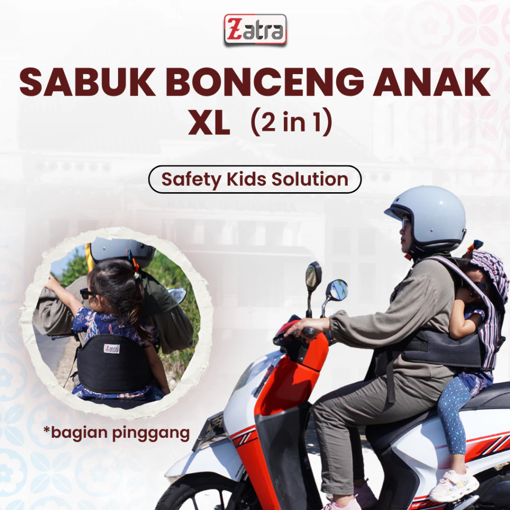 ZATRA Sabuk Bonceng Anak XL 2in1 Dengan Topi #1