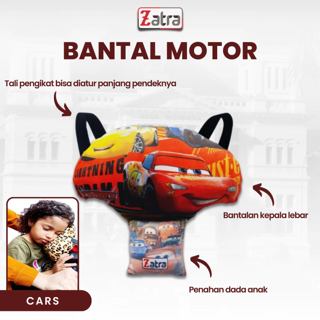 ZATRA Bantal Stang Motor Karakter Printing #1