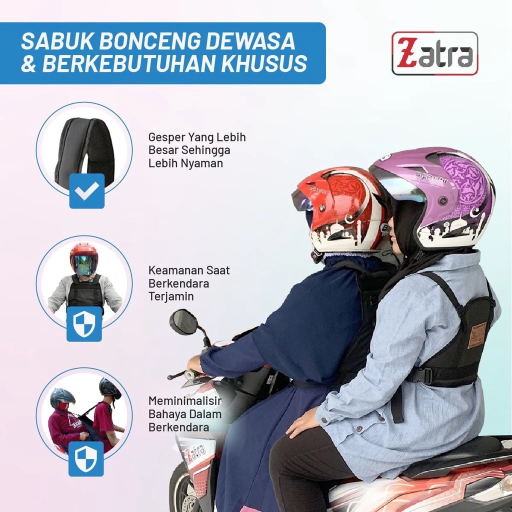 ZATRA Sabuk Bonceng Dewasa Lansia Dan Anak Touring #5