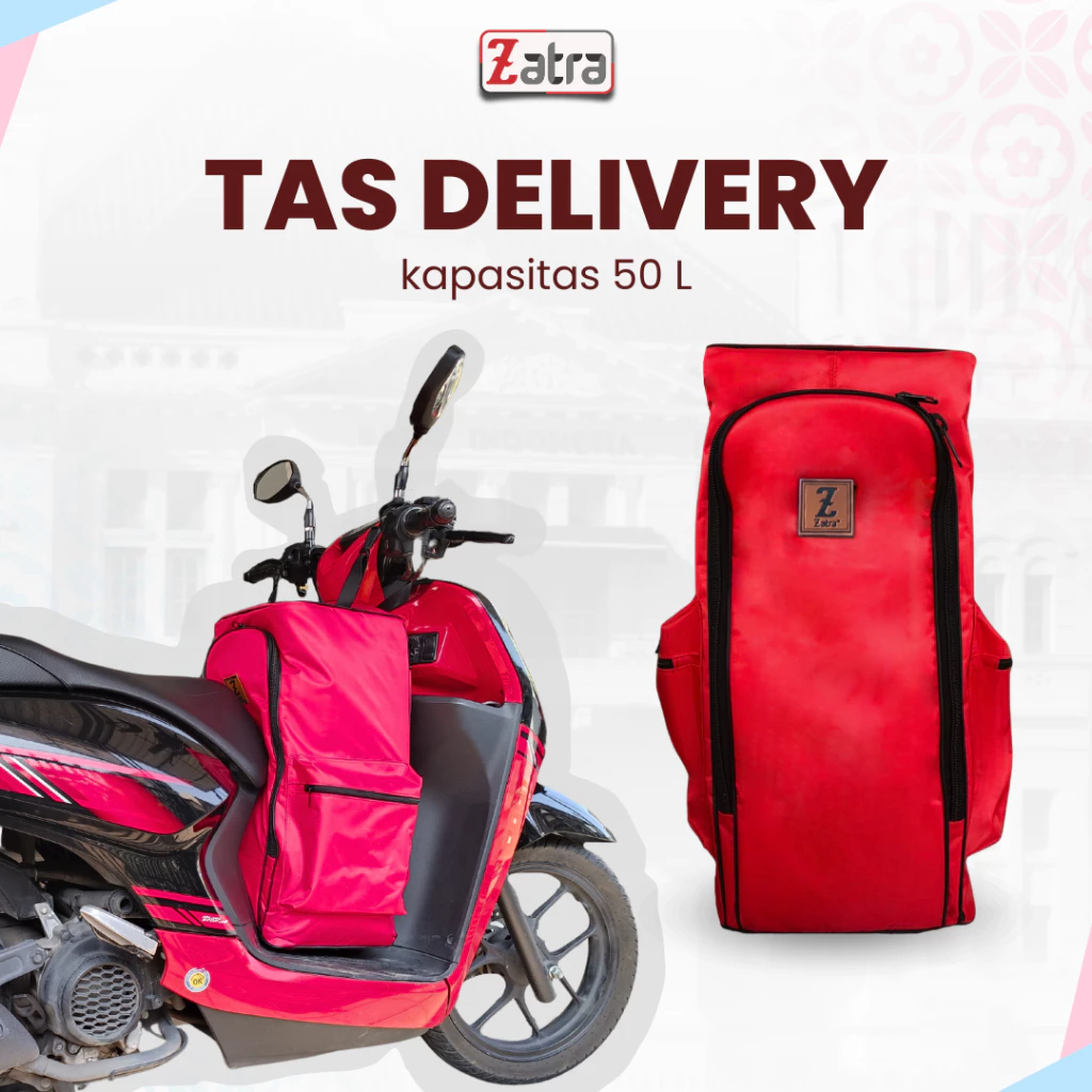 ZATRA Tas Delivery Tas Kurir Ransel Tas Motor Touring Free Raincover #3